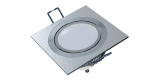 Ceiling lighting point fitting GABI square adjustable silver brushed